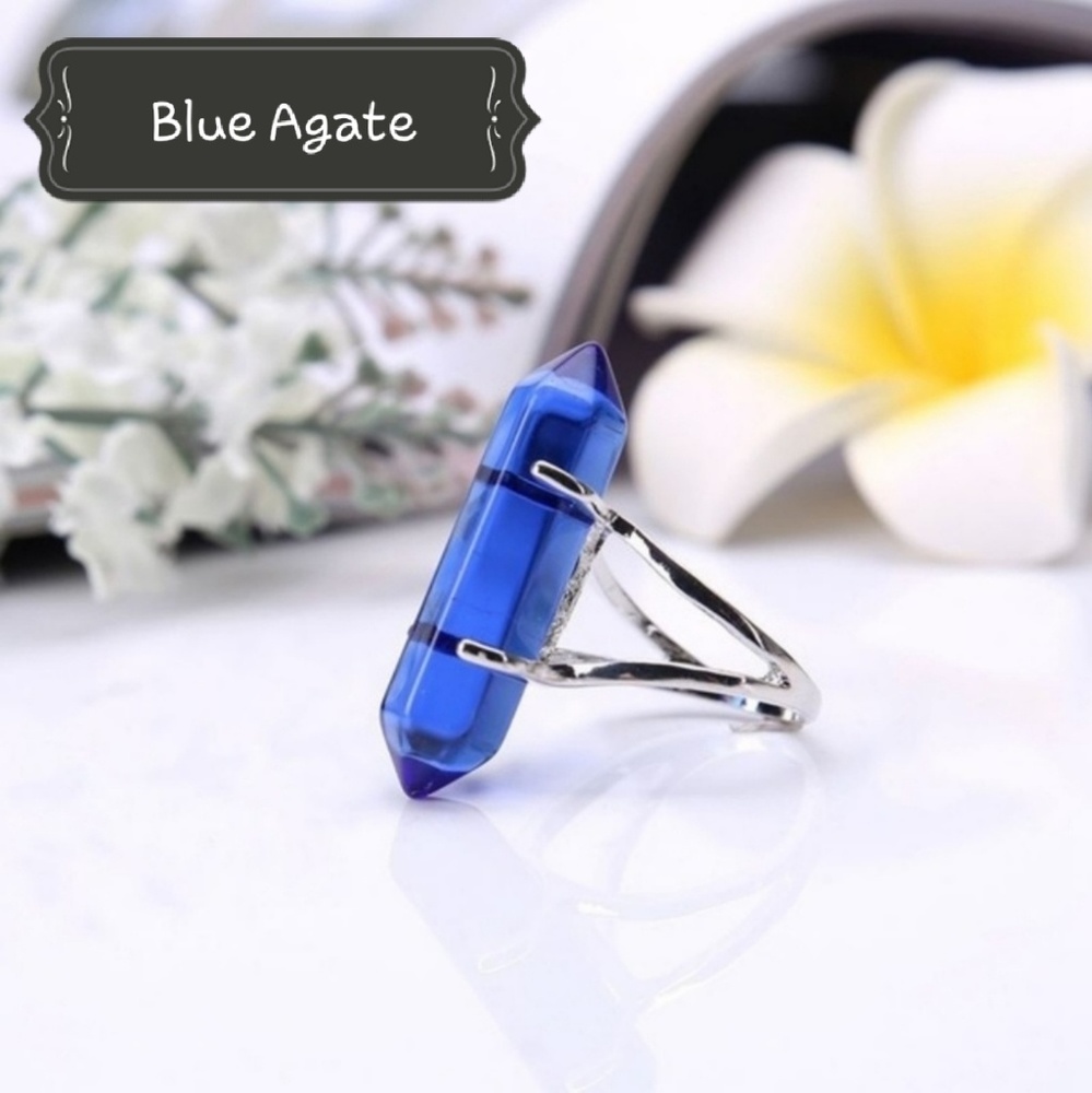 🎆Blue Agate Crystal Ring🎆
